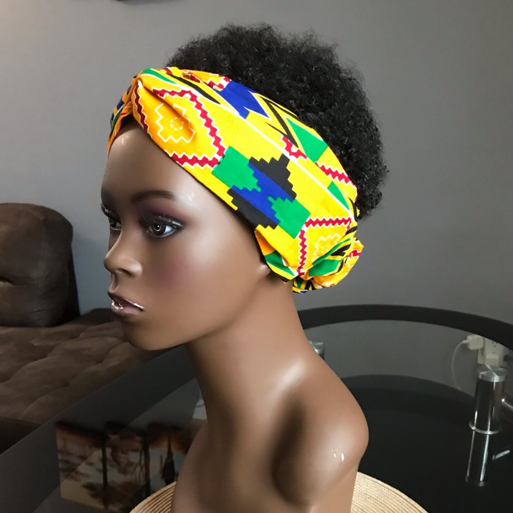 Ankara Twisted Elastic HeadBand, Yoga HeadBand